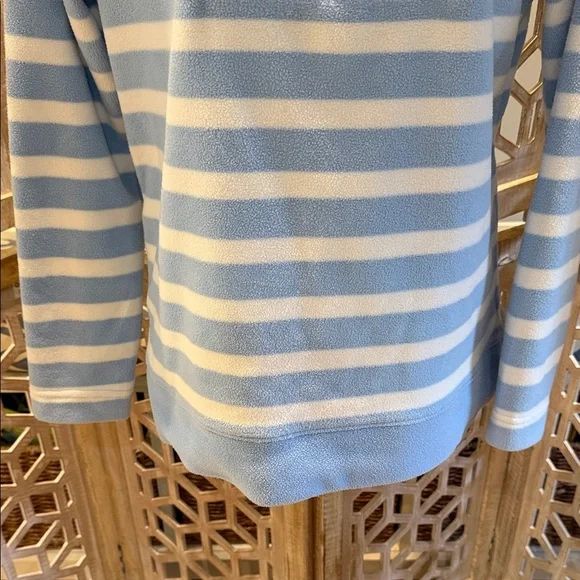 Talbots HALF-ZIP MICROFLEECE TOP - HARBOR STRIPE Size Medium - Picture 7 of 10